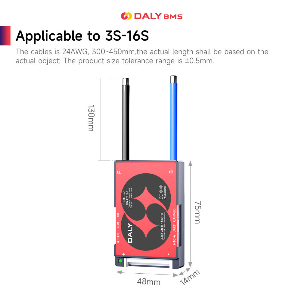DALY Smart BMS 16S 60V 40A Li- - Proto Board avis et prix