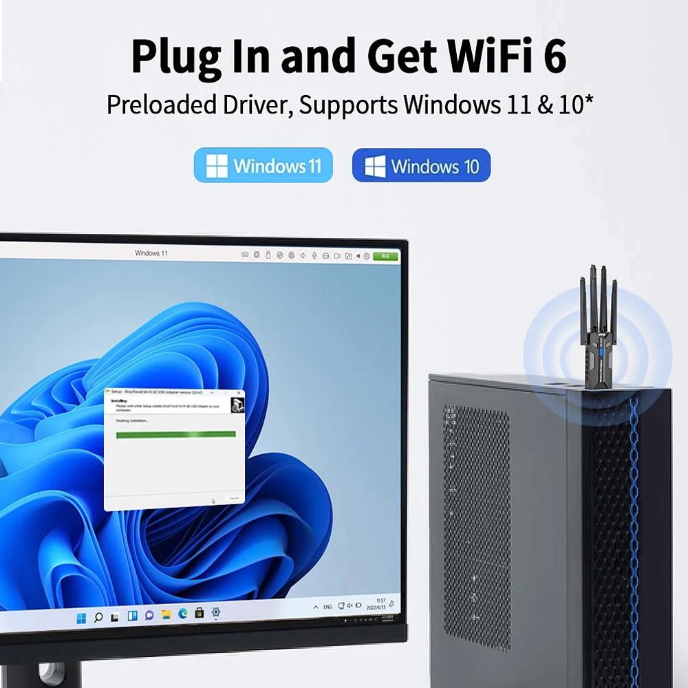 Adaptateur USB WiFi 6 1800 Mbp - Antenna 2.4Ghz avis et prix